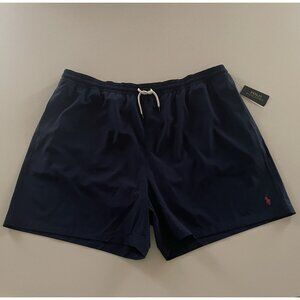 Polo Ralph Lauren Swim Trunks Mens 4XB Traveler Board Shorts Navy Elastic NEW